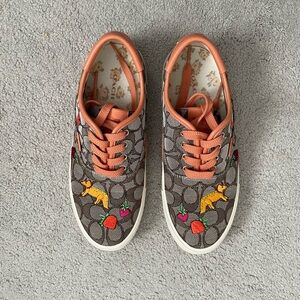 Coach Brown and Orange Women's Sneakers